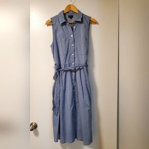 Who What Wear Denim Blue Sleeveless Midi Dress